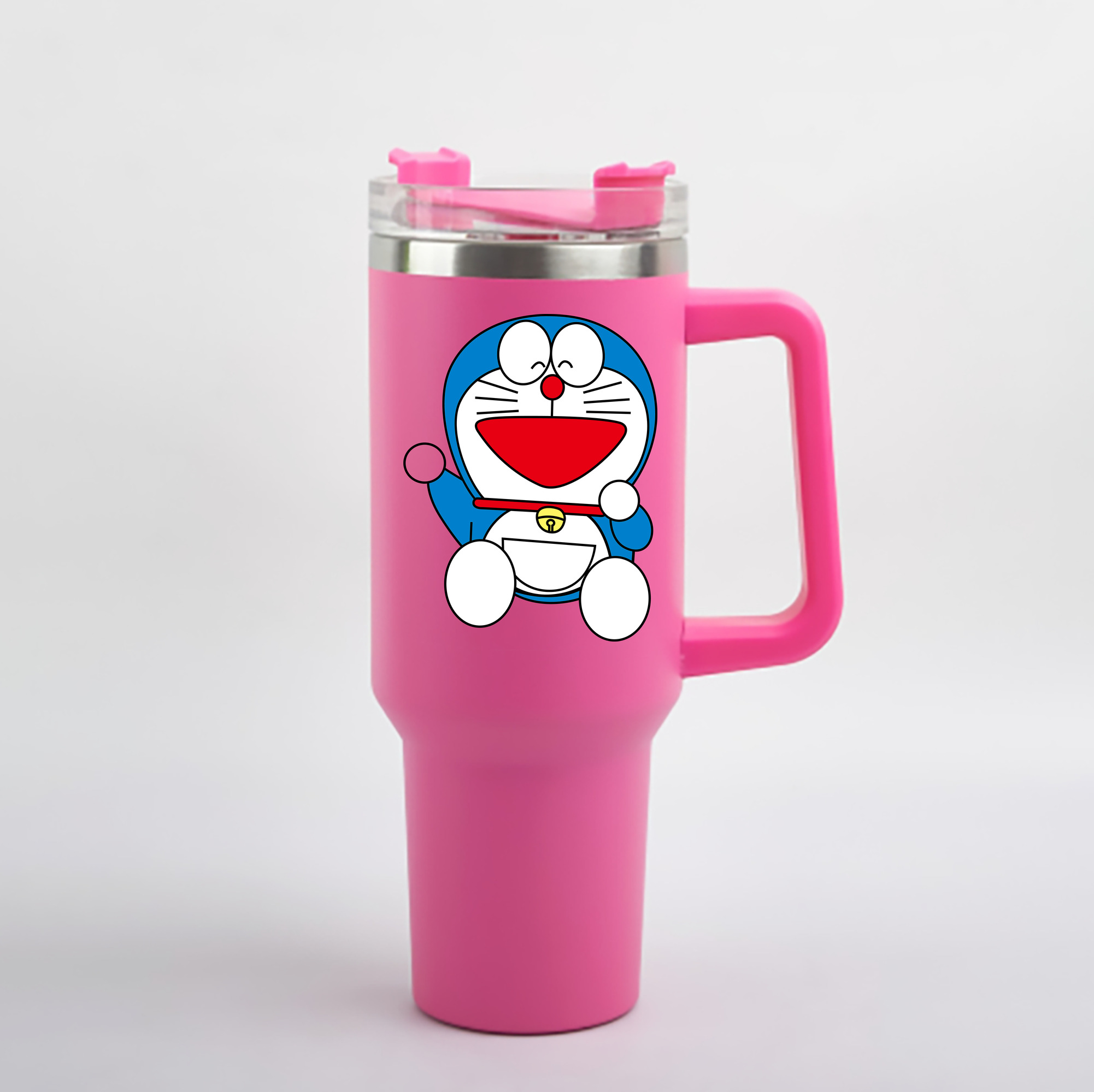 （画像用） ドラえもん Doraemon 1200mL車用タンブラー - クリスタルステッカー（プラスチックストロー付き）